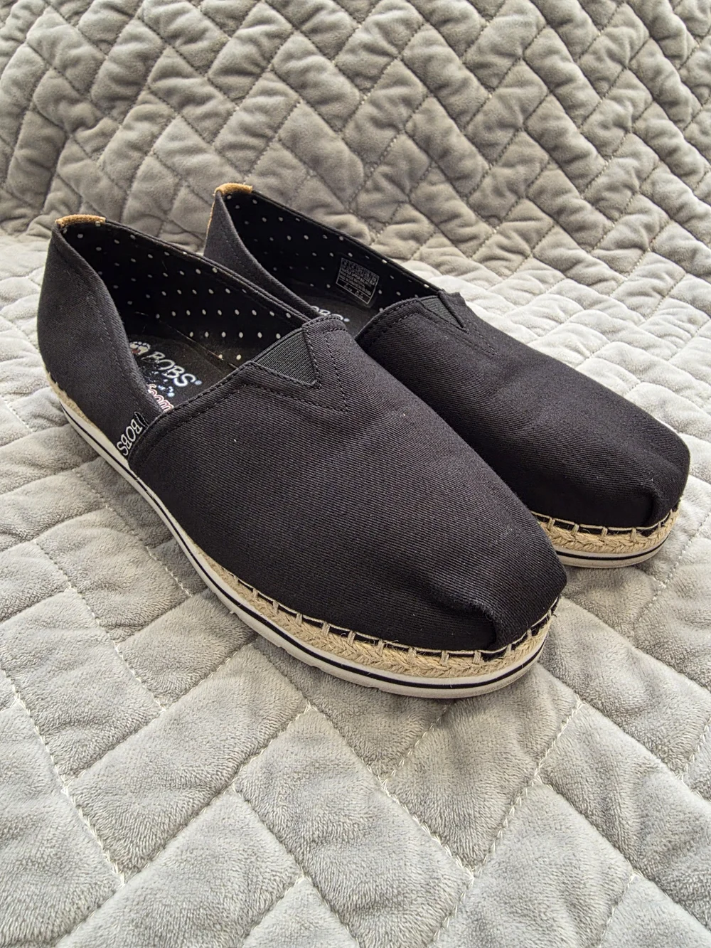 Bobs From Skechers Breeze Women's Slip-On Shoes Size Black Memory Foam Flats 9